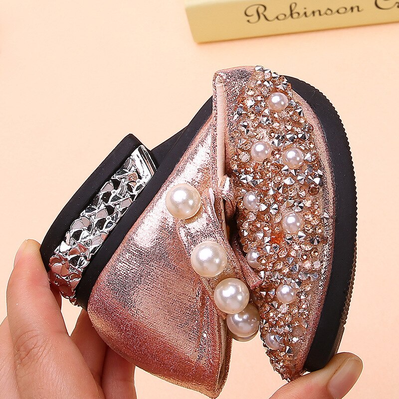 Girls Princess Shoes Girls Crystal Shoes Children&#39;s Shoes High Heels Baby Soft-soled Children&#39;s Shoes  Baby Shoes Girls