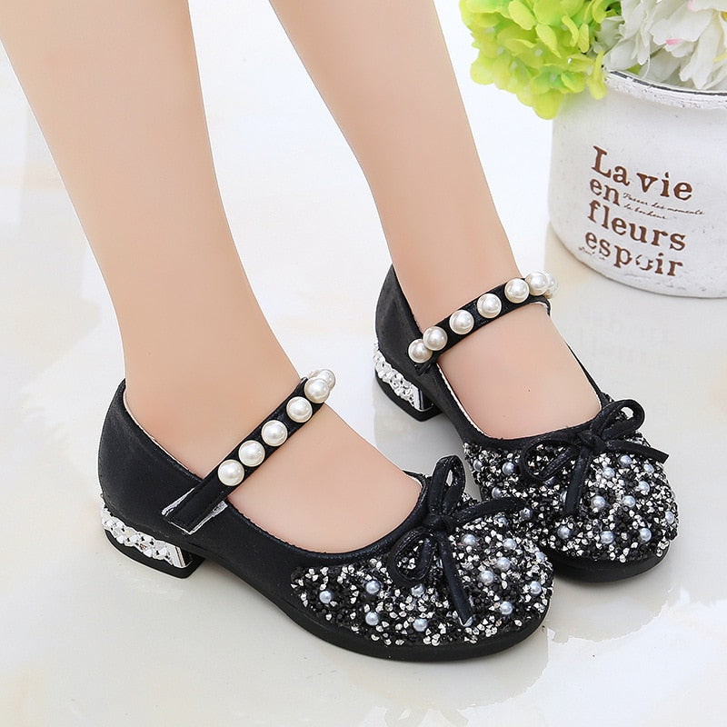 Girls Princess Shoes Girls Crystal Shoes Children&#39;s Shoes High Heels Baby Soft-soled Children&#39;s Shoes  Baby Shoes Girls