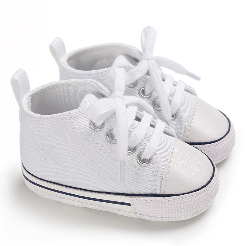 Baby Shoes Boys Baby Girls Classic Canvas Casual Sneakers Newborn Star First Walker Toddler Soft Sole Non-Slip Walking Shoes