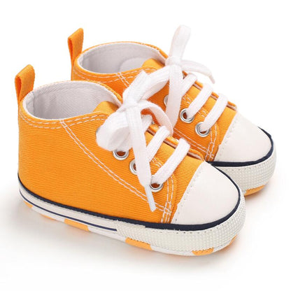 Baby Shoes Boys Baby Girls Classic Canvas Casual Sneakers Newborn Star First Walker Toddler Soft Sole Non-Slip Walking Shoes