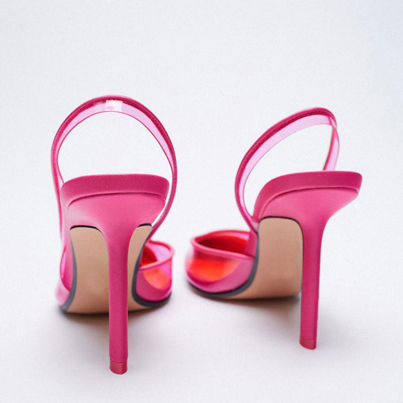 Summer Women Sandals High Heels Shoes Women Pumps Back Strap Ladies Shoes Heeled Shallow Stiletto Mules Elegant Party Sandals